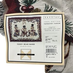 The Wesley Mancini Dakotah 100% Cotton Woven Bear Band Tapestry Throw 50x68” NWT